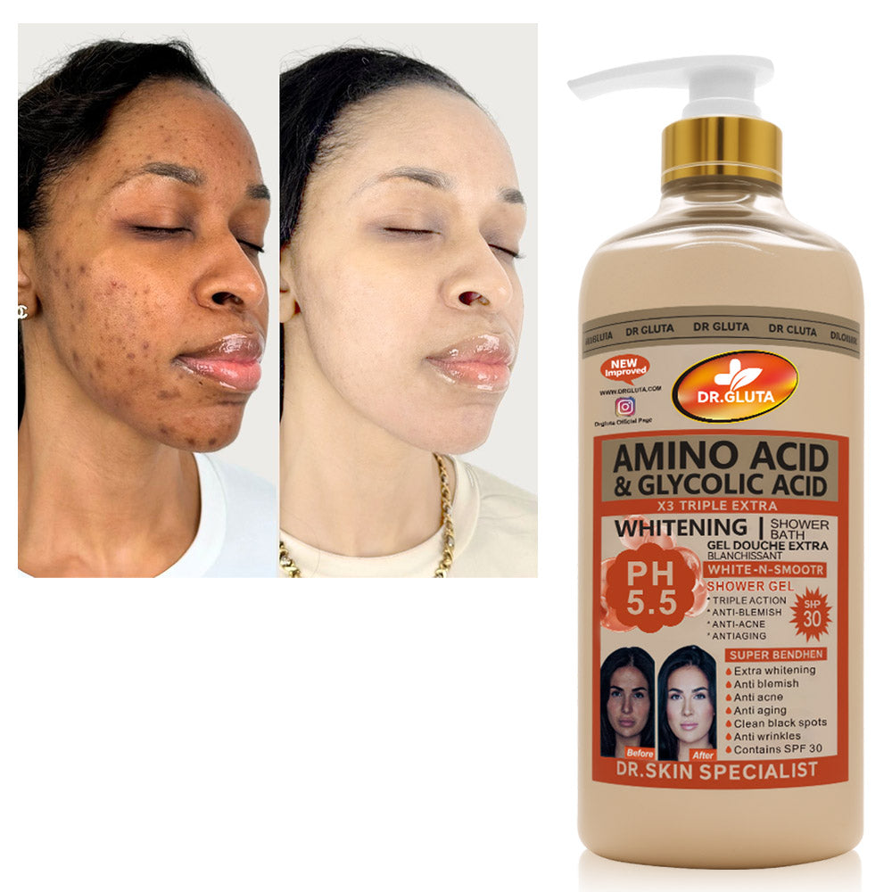 Amino Acid & Glycolic Acid Shower Gel Anti-aging Whitening Body Skin Care Brightening Bath Wash