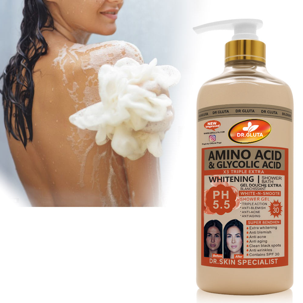 Amino Acid & Glycolic Acid Shower Gel Anti-aging Whitening Body Skin Care Brightening Bath Wash