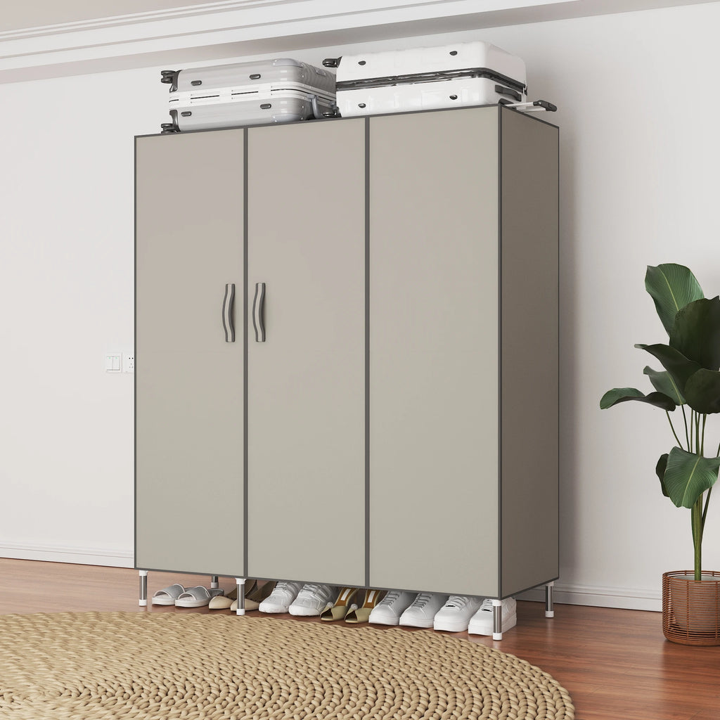 A Simple Wardrobe with Double Doors, Magnetic Adsorption, Thickened Panels, Large Capacity and Strong Load-bearing Capacity