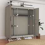 A Simple Wardrobe with Double Doors, Magnetic Adsorption, Thickened Panels, Large Capacity and Strong Load-bearing Capacity