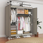 A Simple Wardrobe with Double Doors, Magnetic Adsorption, Thickened Panels, Large Capacity and Strong Load-bearing Capacity