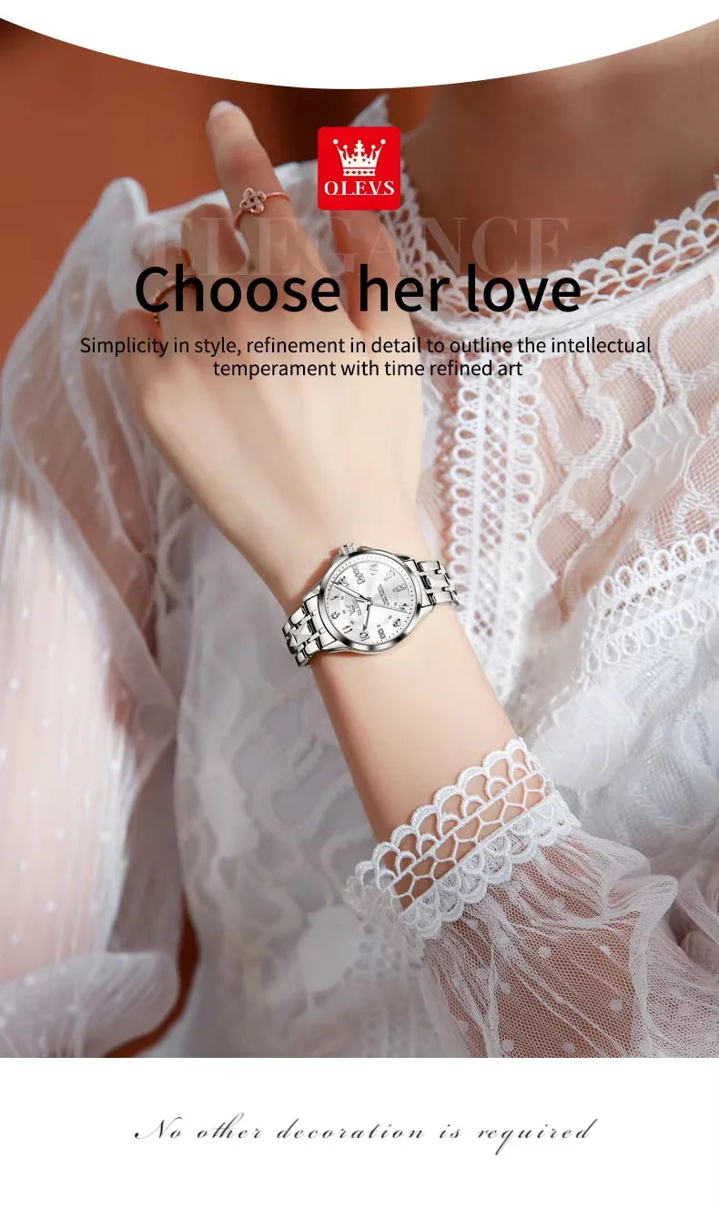Delicate OLEVS 2910 Double Designer Watches Famous Brands Women Men Couples Quartz Watch Set for Lover