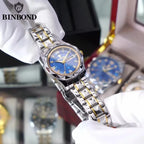 BINBONG B2521 2521 Luxury Quartz Watch Women Stainless  Waterproof Ladies Fashion Dress Wristwatch for Girlfriend Lovers Gift