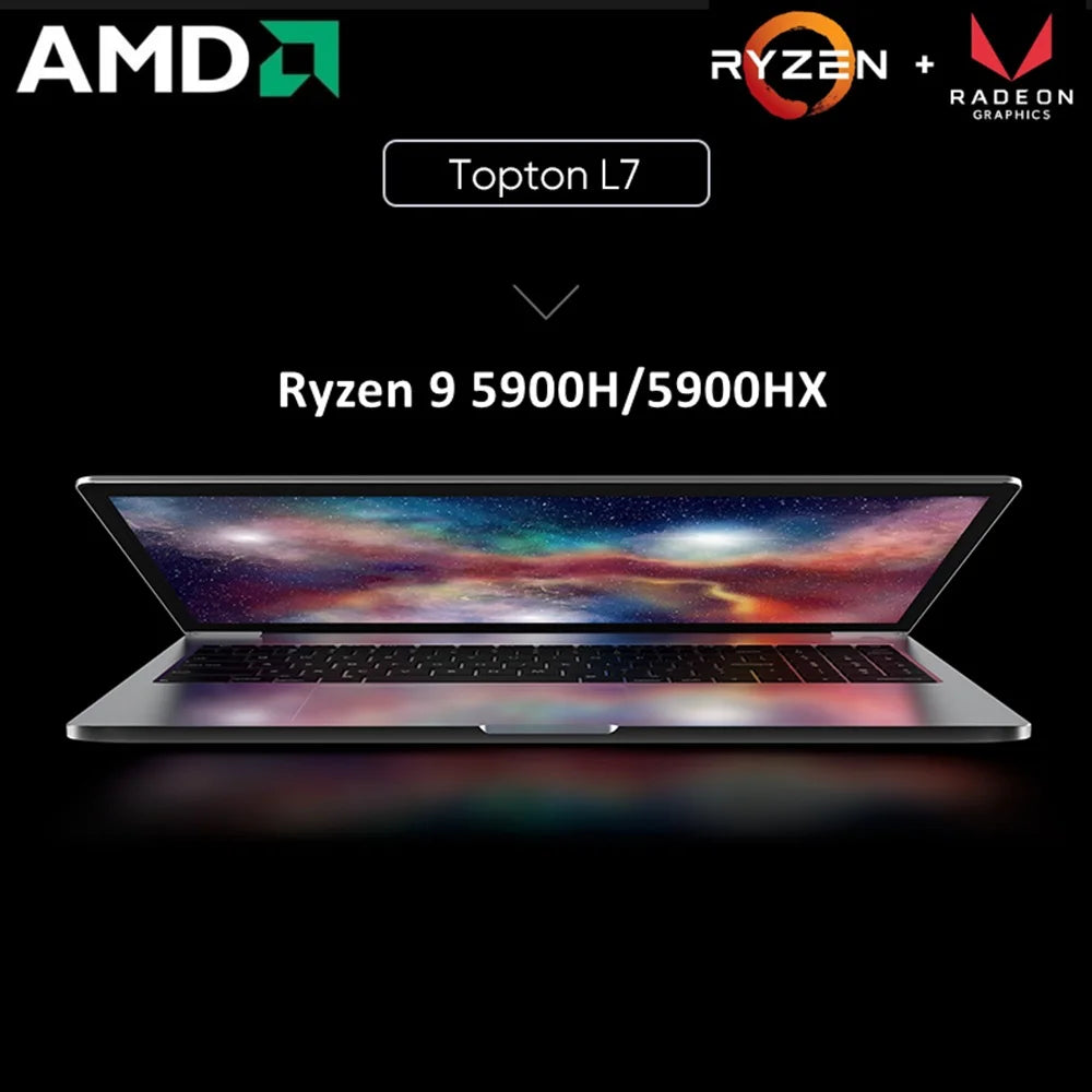 AMD Gaming Laptop 15.6 Inch IPS Ryzen9 5900HX R7 5850U R5 5600U NVMe Portable Fingerprint Notebook Ultrabook Windows11 2*Type-C