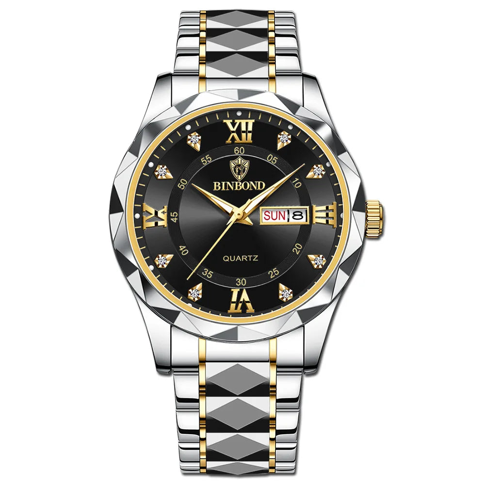 BINBONG B2521 2521 Luxury Quartz Watch Women Stainless  Waterproof Ladies Fashion Dress Wristwatch for Girlfriend Lovers Gift