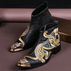 Bottes Botas De Altas Hombre Motocross Ankle Boots  Mens Office Formal Men Dress+Shoes Leather Shoes for Men Shoes Italian