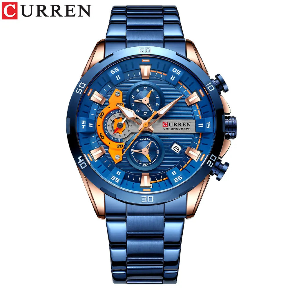 CURREN 8402 Men Fashion Quartz Movement Watches Reloj Fashion Luxury Montres De Luxe Stainless Steel Strap Men's Wrist Watches
