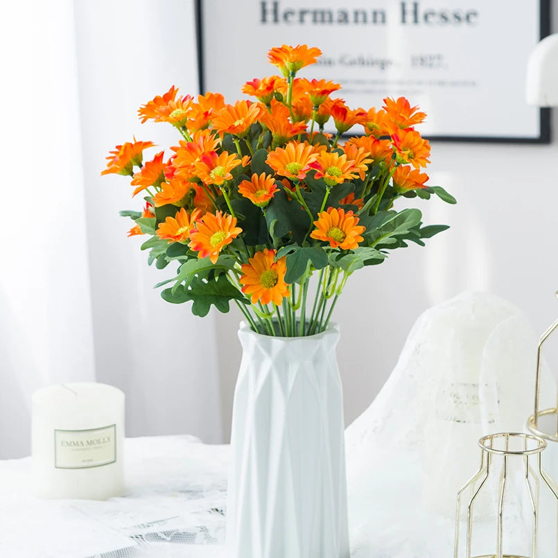 21 Heads Artificialflower Autumn Silk Daisy Bouquet Decor Vase Home Wedding Decor Household Products Holiday Party DIY gift box