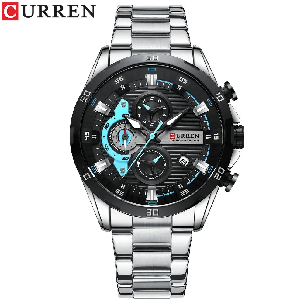 CURREN 8402 Men Fashion Quartz Movement Watches Reloj Fashion Luxury Montres De Luxe Stainless Steel Strap Men's Wrist Watches