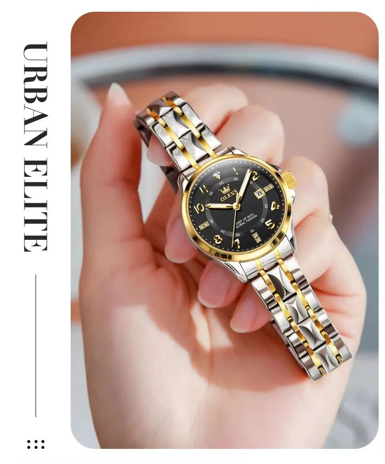 Delicate OLEVS 2910 Double Designer Watches Famous Brands Women Men Couples Quartz Watch Set for Lover
