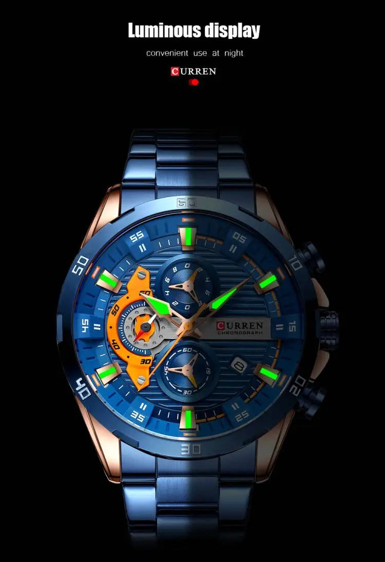 CURREN 8402 Men Fashion Quartz Movement Watches Reloj Fashion Luxury Montres De Luxe Stainless Steel Strap Men's Wrist Watches