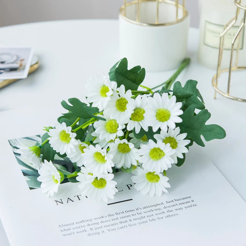 21 Heads Artificialflower Autumn Silk Daisy Bouquet Decor Vase Home Wedding Decor Household Products Holiday Party DIY gift box