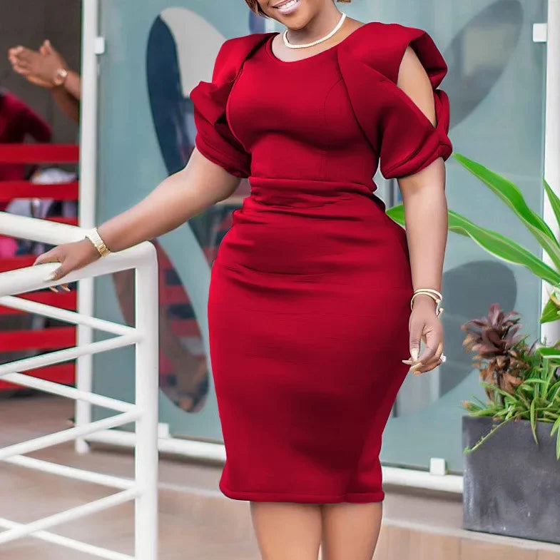 Chamliforve Dress for Women Large Size Women's Bag Buttock OL Temperament Dress Fashion Office OL Formal Women Dress