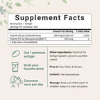 180/300 Vitamin D3 K2 Capsules with Coconut Oil - Vitamin D3 10000 iu Plus K2 (ML-7) 200 mcg, 300 Virgin Coconut Oil Softgels