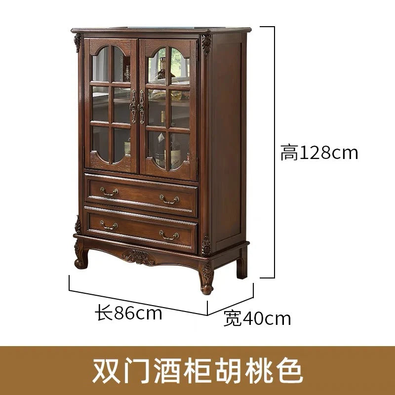 American solid wood wine cabinet, living room single door