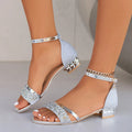 2024 New Fashion Women's Sandals Gold and Silver Low Heel Casual Shoes Women Open Toe Summer Light Fashion Women's Shoes