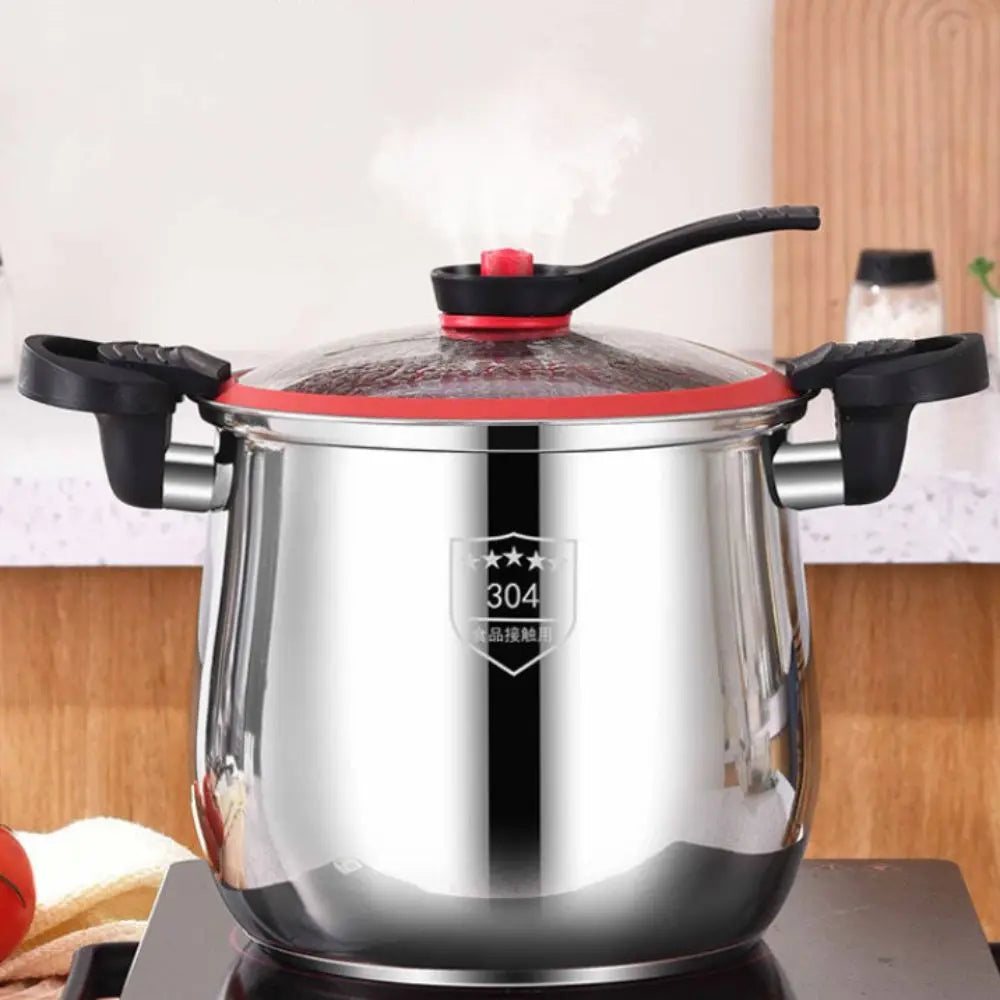 Durable 304 Stainless Steel Micro-Pressure Cooker 8 L Non-Stick Stockpot Large Capacity Anti-scalding Soup Pot Porridge