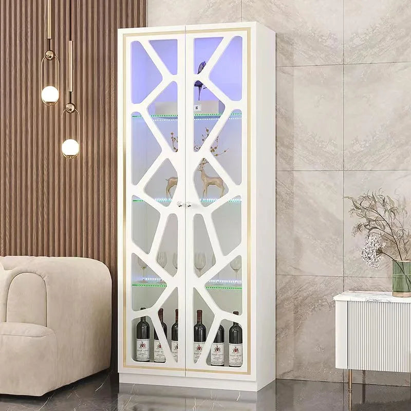 Customized. Y Ying 3 2025 New Wine Cabinet European Style Glass Wine Cabinet Wall Dining Room Sideboard Storage Curio Cabinet Li