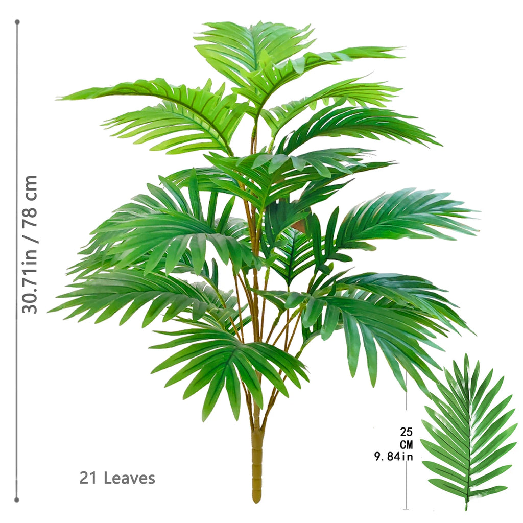 53-123cm  Artificial Palm Tree Tropical Fake Plant Green Plastic Palm Leaf Branches Suitable for Home Garden Decoration