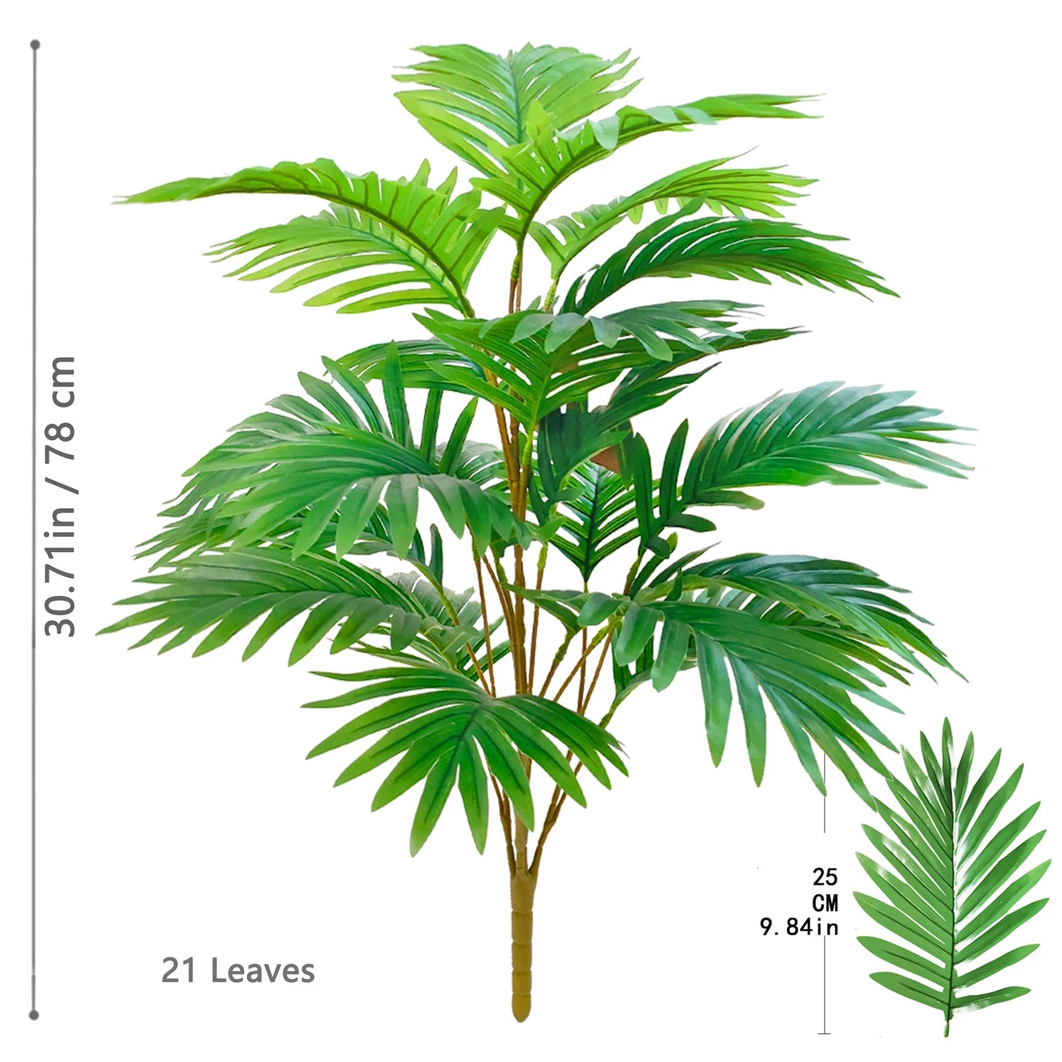 53-123cm  Artificial Palm Tree Tropical Fake Plant Green Plastic Palm Leaf Branches Suitable for Home Garden Decoration