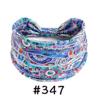 Boho Headbands for Women Knotted Wide Headwrap Turban Yoga Workout Head Bands Stretch Hiarbands Cotton Bandana Hair Accessories