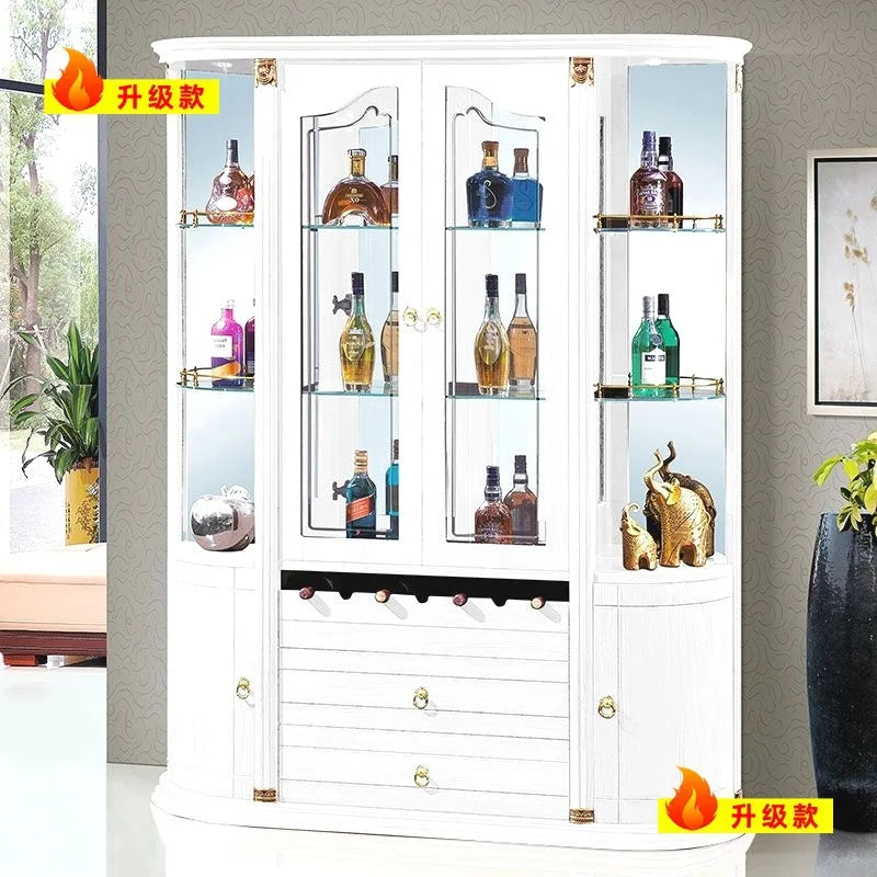 Customized. Y Ying 3 2025 New Wine Cabinet European Style Glass Wine Cabinet Wall Dining Room Sideboard Storage Curio Cabinet Li