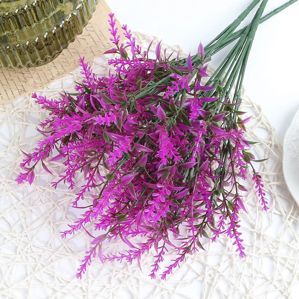 Artificial Flower Plastic Lavender Fake Plant Wedding Home Garden Decoration Bridal Bouquet Photography Props Household Products