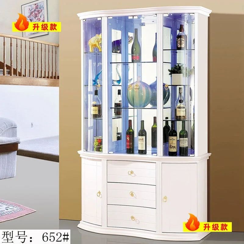 Customized. Y Ying 3 2025 New Wine Cabinet European Style Glass Wine Cabinet Wall Dining Room Sideboard Storage Curio Cabinet Li