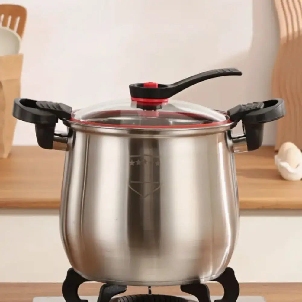 Durable 304 Stainless Steel Micro-Pressure Cooker Non-Stick Large Capacity Stockpot Anti-scalding 8 L Stew Pot Soup