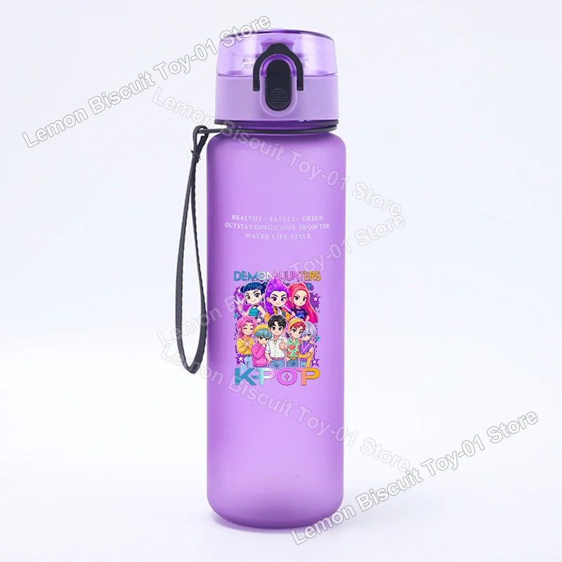 650ml KPop Demon Hunting Series Water Bottle Pop-up Lid Hot Movies Frosted Drink Cup Leak Proof Portable Tour Hiking Sports Gift