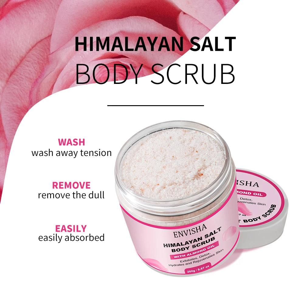 ENVISHA Beauty Health Rose Body Massage Bath Salt Scrub Exfoliating Moisturizing Nourish Soften Whitening Skin Care Shrink Pores