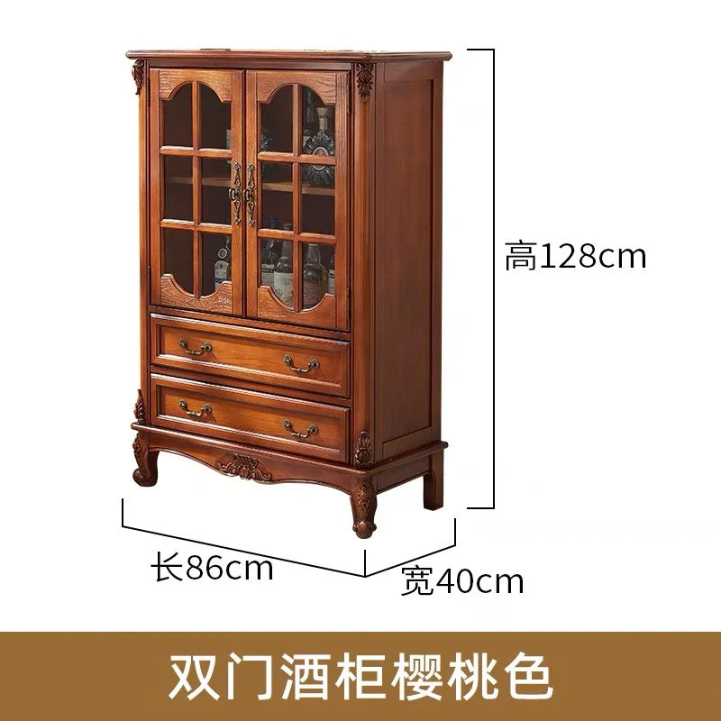 American solid wood wine cabinet, living room single door