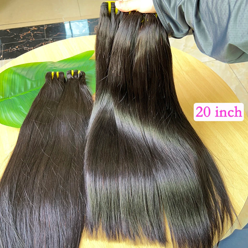 Bone Straight 100% Unprocessed Raw Virgin Human Hair Bundles 10-36 inches Hair Weave Extensions #1B Natural Color For Women