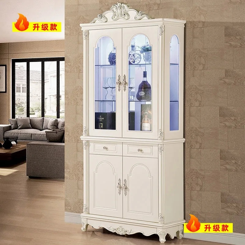 Customized. Y Ying 3 2025 New Wine Cabinet European Style Glass Wine Cabinet Wall Dining Room Sideboard Storage Curio Cabinet Li