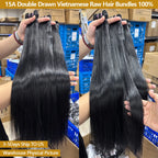 15A Raw Hair Bundles Double Drawn Vietnamese 22Inch Straight Bundles 100% Human Hair Bundles Unprocessed Virgin Hair Extensions