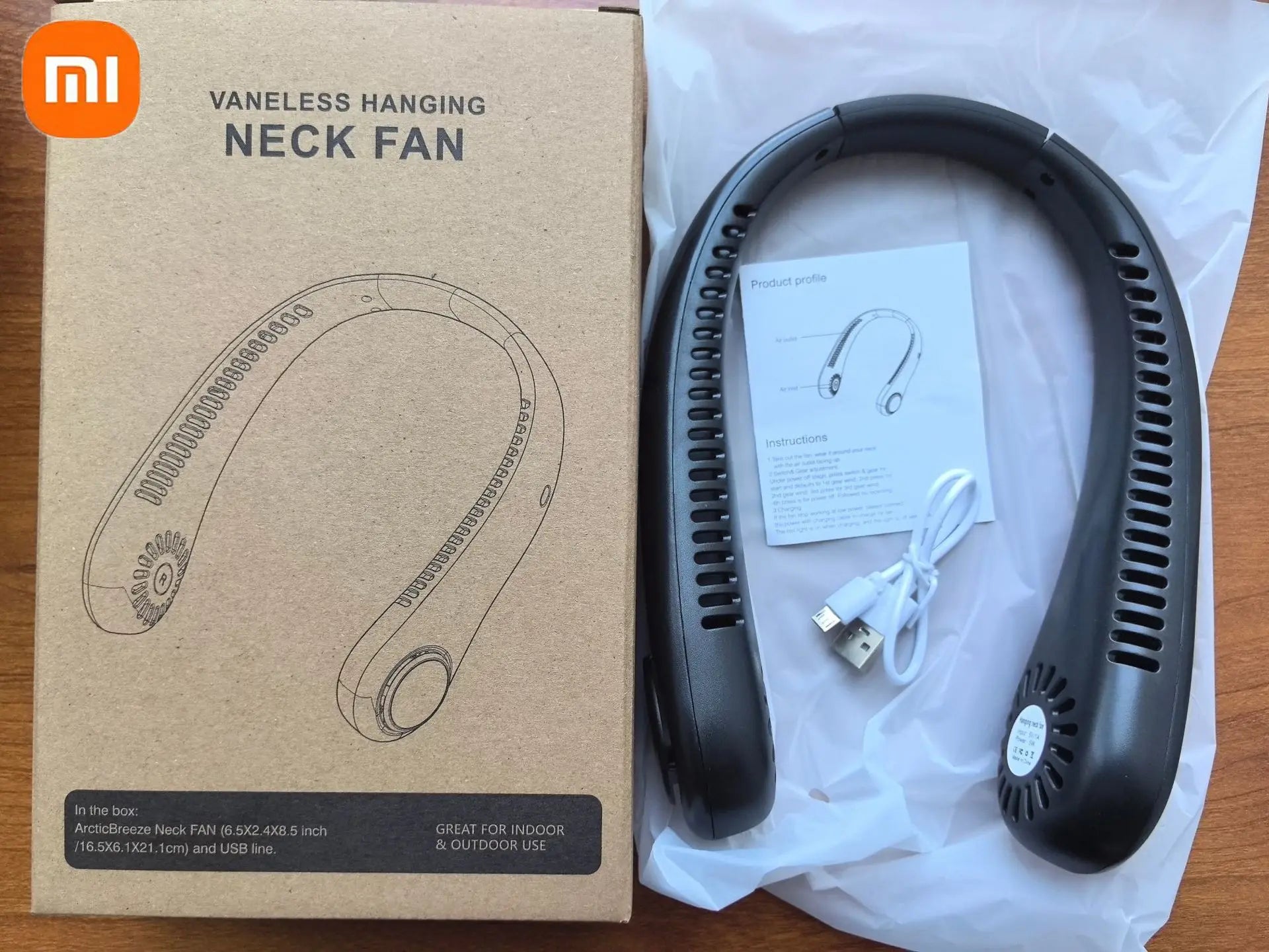 Xiaomi New Hanging Neck Fan 360 Degrees Hanging Neck Fan Portable Cooling Fan USB Bladeless Surround Air Outlet Rechargeable