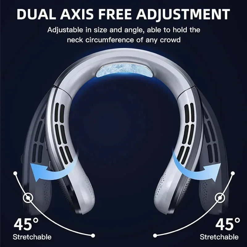 Xiaomi 8000mAh Electric Hanging Neck Fan Portable Bladeless Mini Rechargeable Mute LED Digital Display Air Cooler For Outdoor