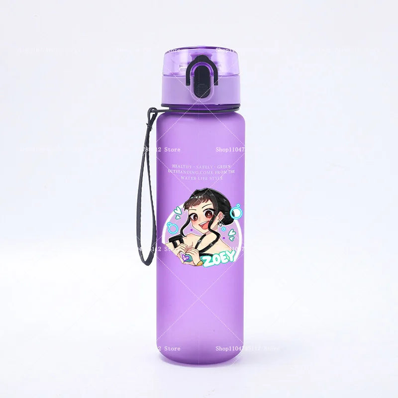 650ML KPop Demon Hunters Water Cup Trend Simple Frosted Sports Water Cup Boys Girl Portable Drop-proof Outdoor Fitness Jug Gift