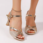 2025 New Women Sandals Brand Summer Elegant Shoes Luxury Designer Shoes Women Fashion Peep Toe High Heeled Women Sandals Ladies