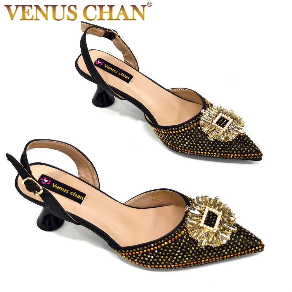 Nigerian Women's Sandals High-quality Italian Style African Women's Sandals Designer Brand-name Luxury Shoes 2025 Women Shoes