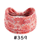 Boho Headbands for Women Knotted Wide Headwrap Turban Yoga Workout Head Bands Stretch Hiarbands Cotton Bandana Hair Accessories