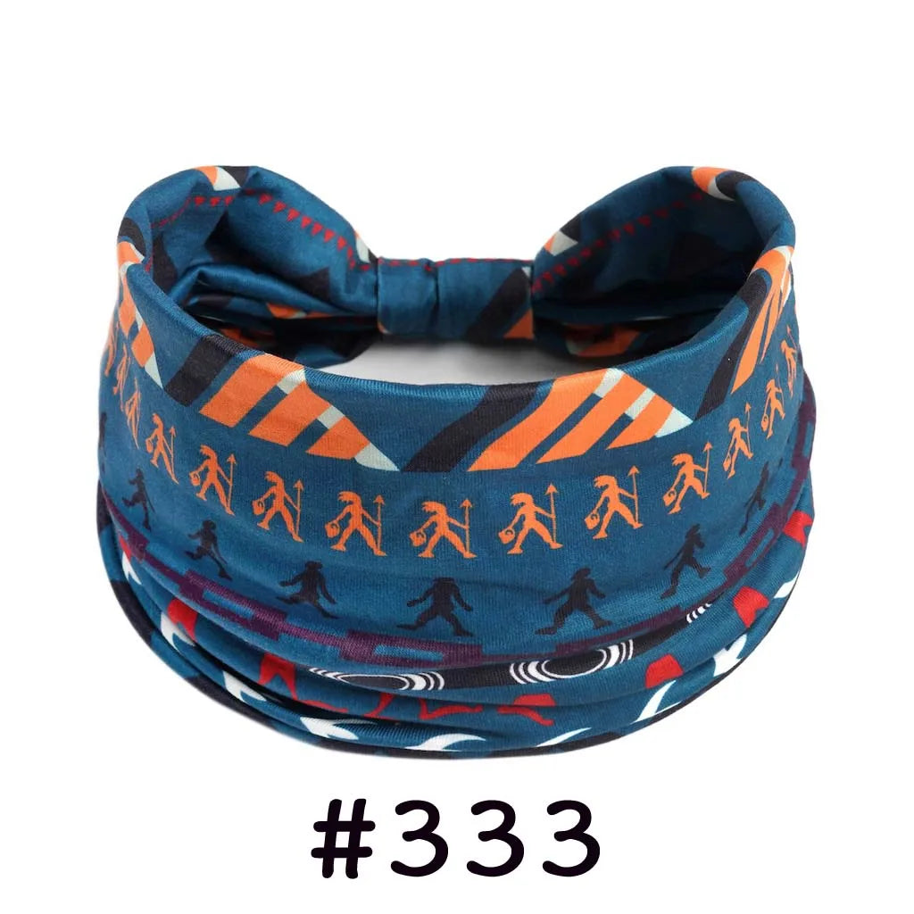 Boho Headbands for Women Knotted Wide Headwrap Turban Yoga Workout Head Bands Stretch Hiarbands Cotton Bandana Hair Accessories