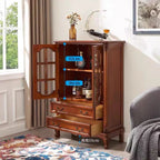 American solid wood wine cabinet, living room single door