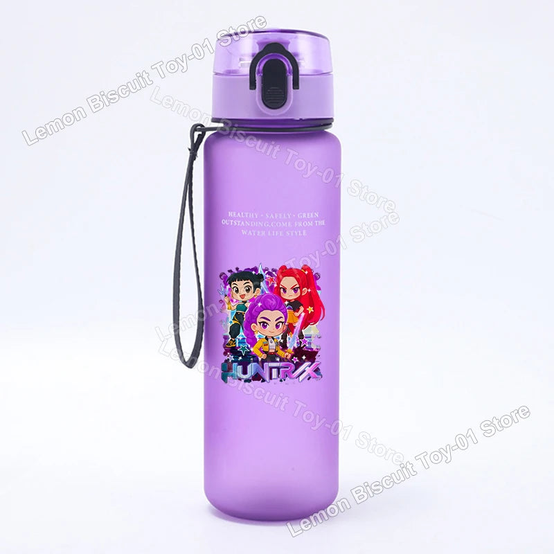 650ml KPop Demon Hunting Series Water Bottle Pop-up Lid Hot Movies Frosted Drink Cup Leak Proof Portable Tour Hiking Sports Gift