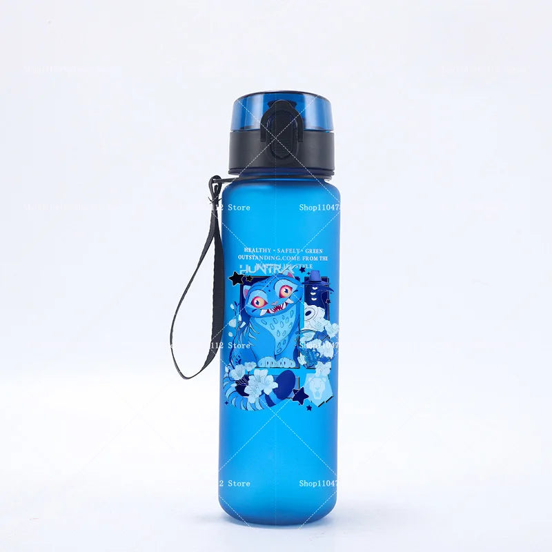 650ML KPop Demon Hunters Water Cup Trend Simple Frosted Sports Water Cup Boys Girl Portable Drop-proof Outdoor Fitness Jug Gift