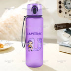 650ml Move K-Pop Demon Hunters Water Bottle Cute Letter A-Z Printed Portable Fitness Drink Container Fashion Girls Birthday Gift
