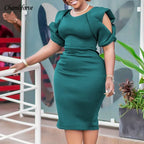 Chamliforve Dress for Women Large Size Women's Bag Buttock OL Temperament Dress Fashion Office OL Formal Women Dress