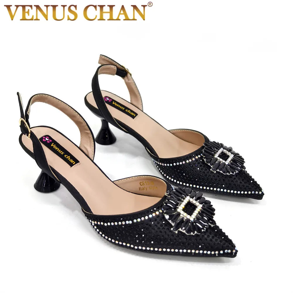 Nigerian Women's Sandals High-quality Italian Style African Women's Sandals Designer Brand-name Luxury Shoes 2025 Women Shoes