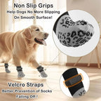 4PCS High Quality Anti-Slip Cozy Dog Socks Anti-Scratch Adjustable Band Knitted Socks Strong Grip Cotton Paw Protector Indoor