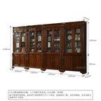 *European solid wood American free combination book all solid wood glass door display case
